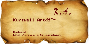 Kurzweil Artúr névjegykártya